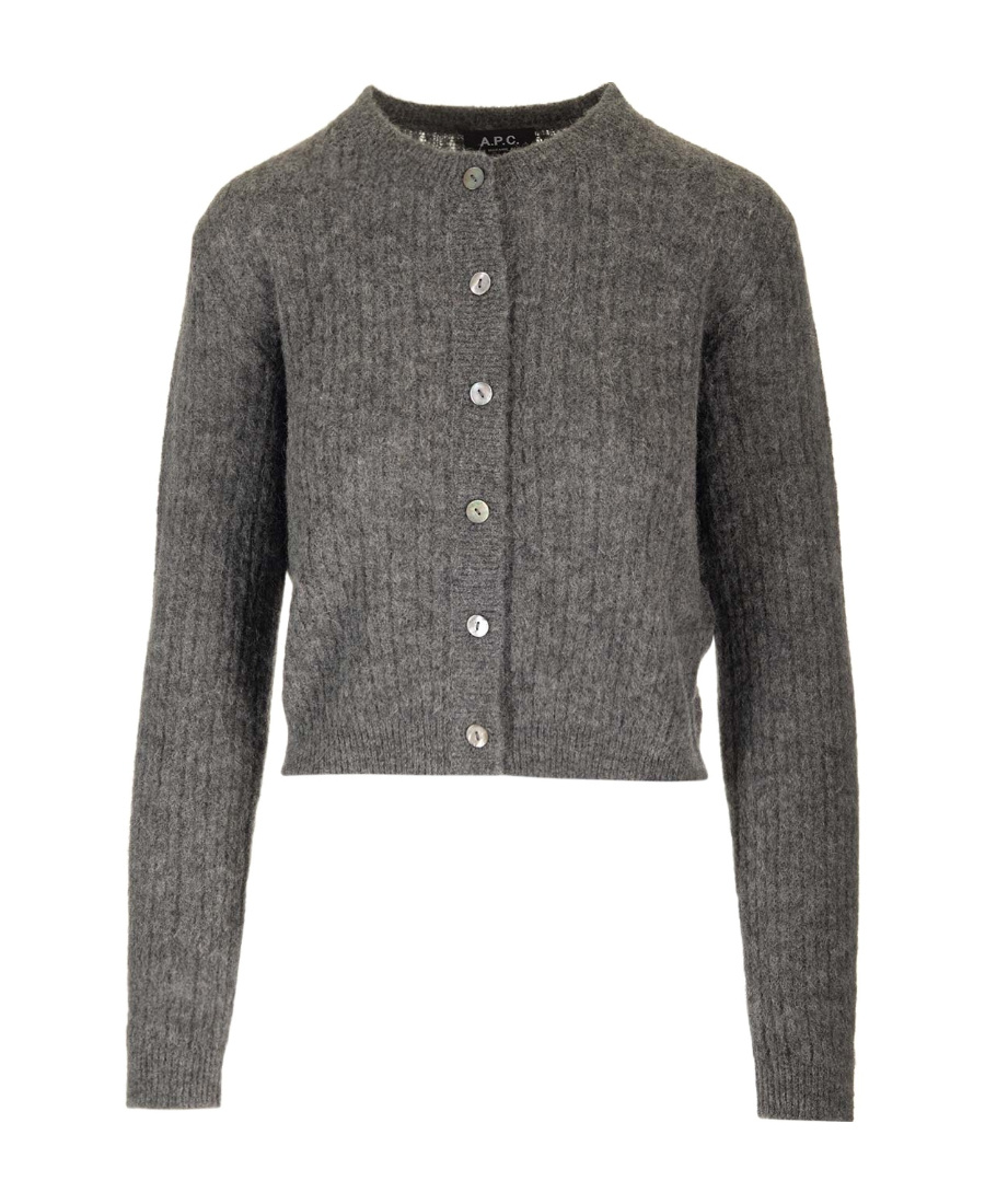 Apc Long-sleeve Cropped Cardigan In Black