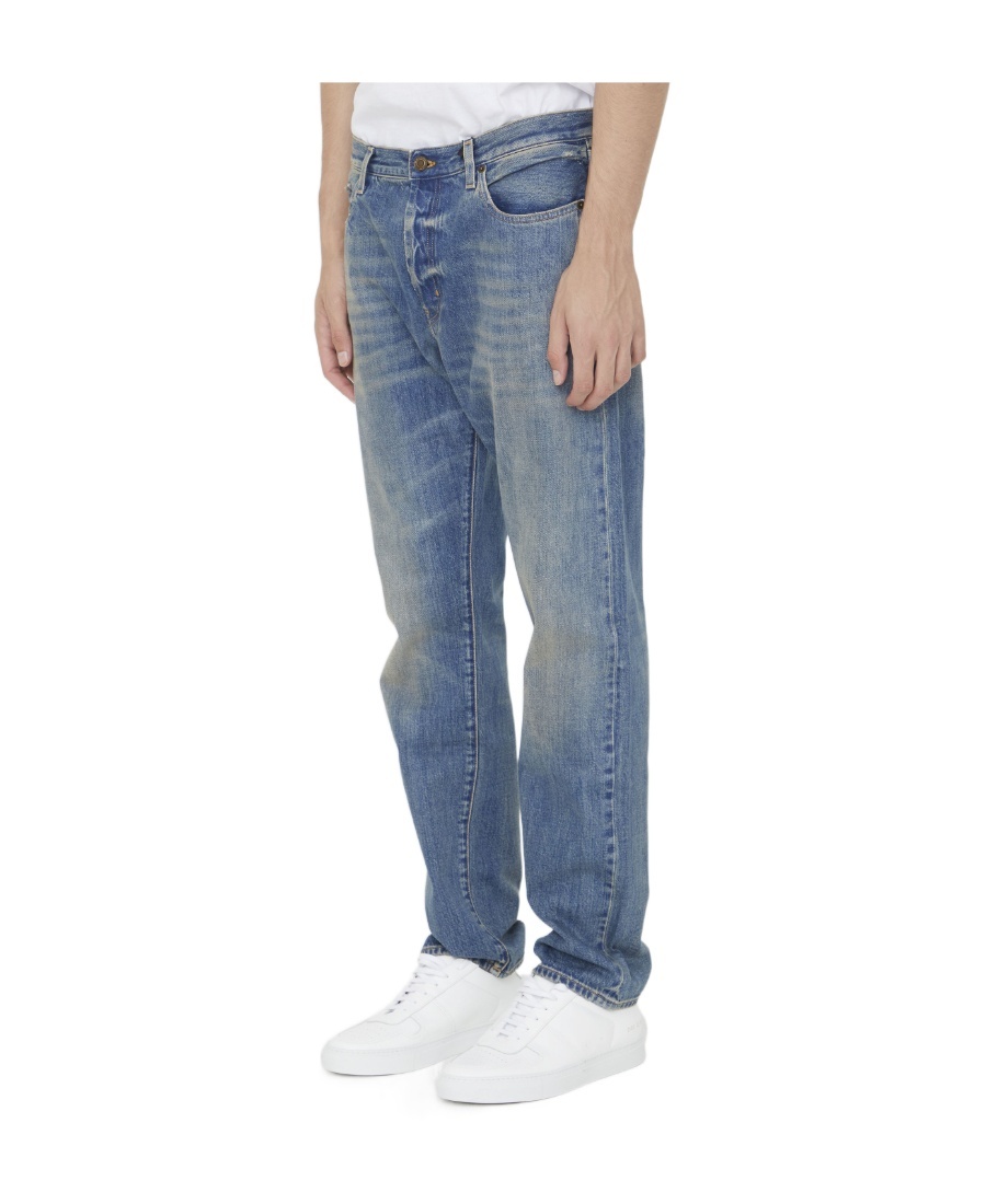 Saint Laurent Mid-rise Straight-leg Jeans In Blue