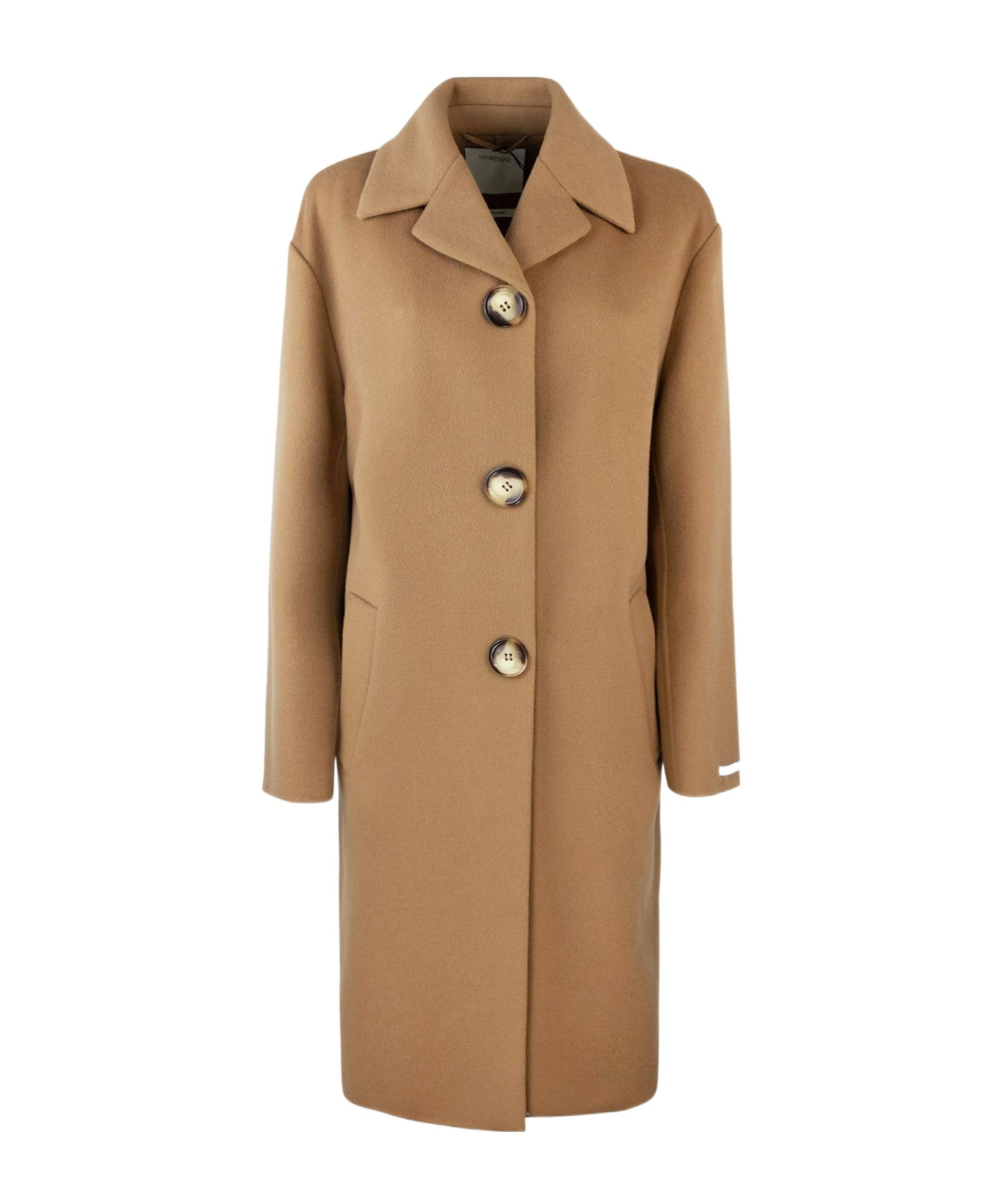 Sportmax Brown Wool Midi Coat In Brown