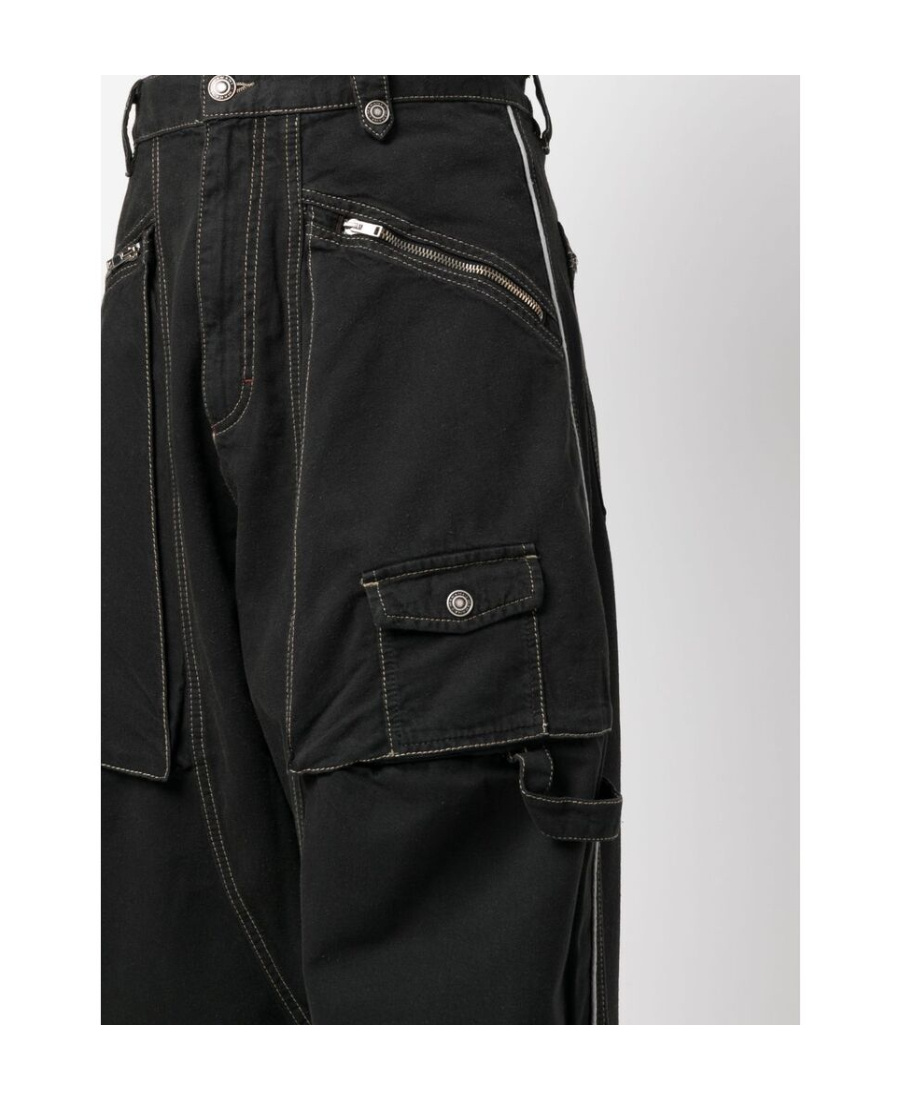 Isabel Marant Multiple-pockets Wide-leg Trousers In Black