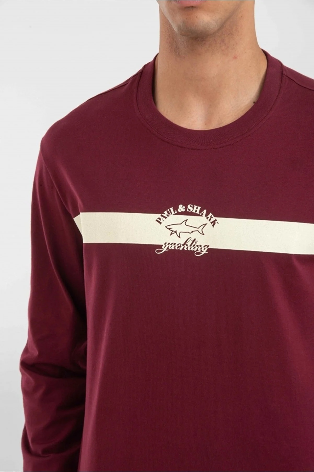 Paul & Shark T-shirt With Round Neck And Long Sleeves In Red