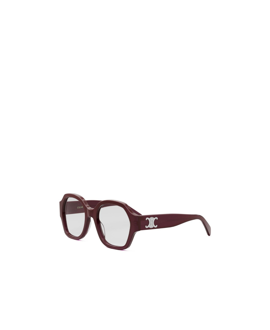 Celine Triomphe-plaque Geometric-frame Glasses In Red