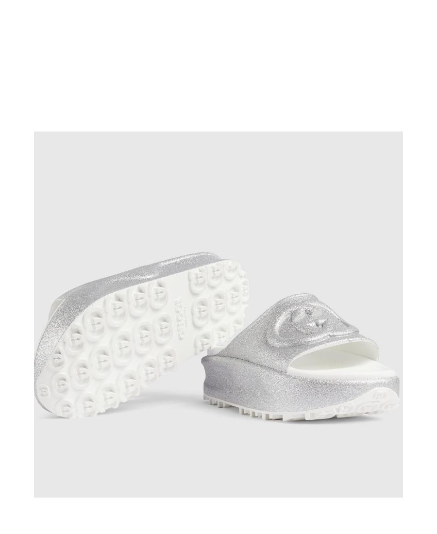 GUCCI INTERLOCKING G PLATFORM SLIDES