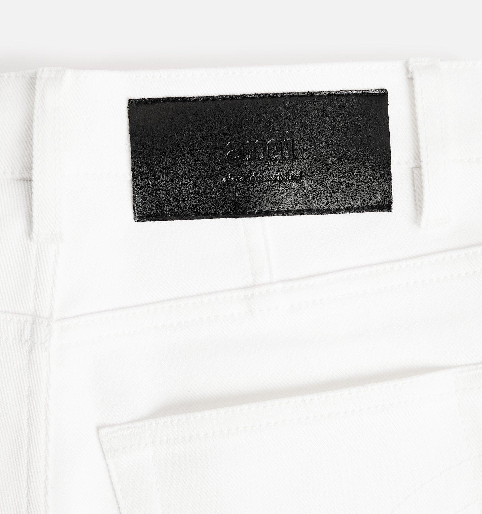 Ami Alexandre Mattiussi Ami Wide Stretch Cropped Denim Jeans In White