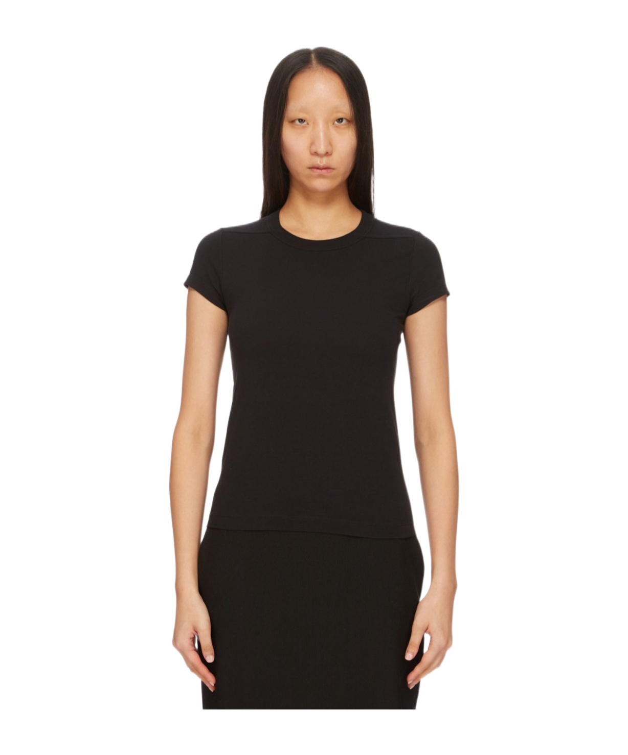 Rick Owens Level Cropped T-shirt In Black