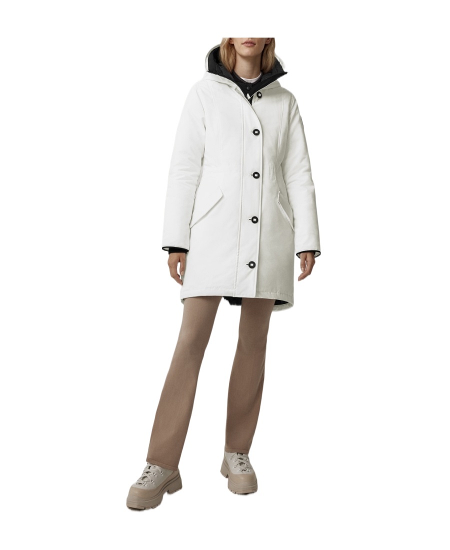 Shop Canada Goose Rossclair Padded Down Coat In White