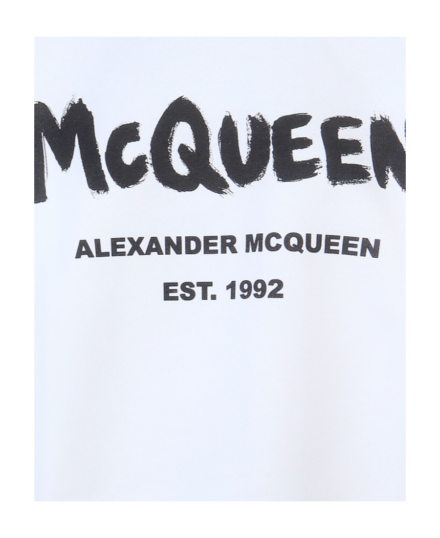 Alexander Mcqueen Printed Cotton-jersey Sweatshirt In White