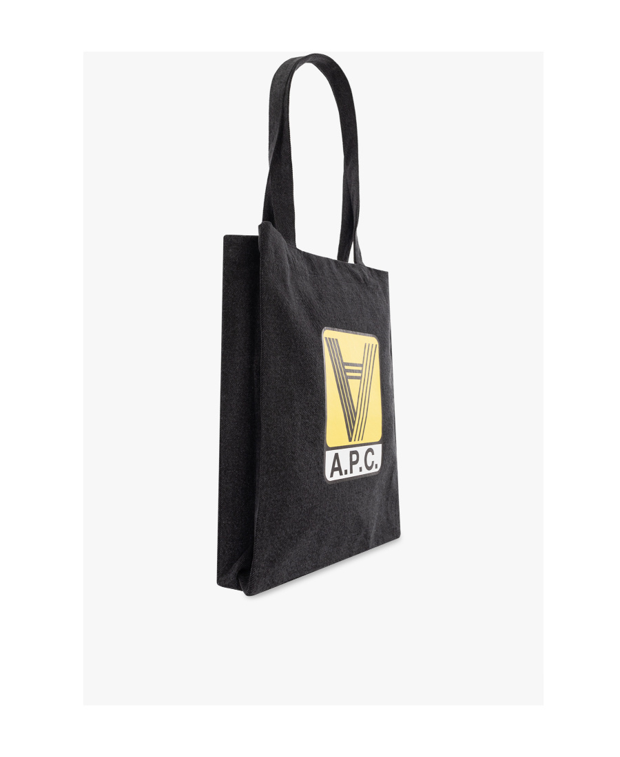 Apc Lou Denim Tote Bag In Black