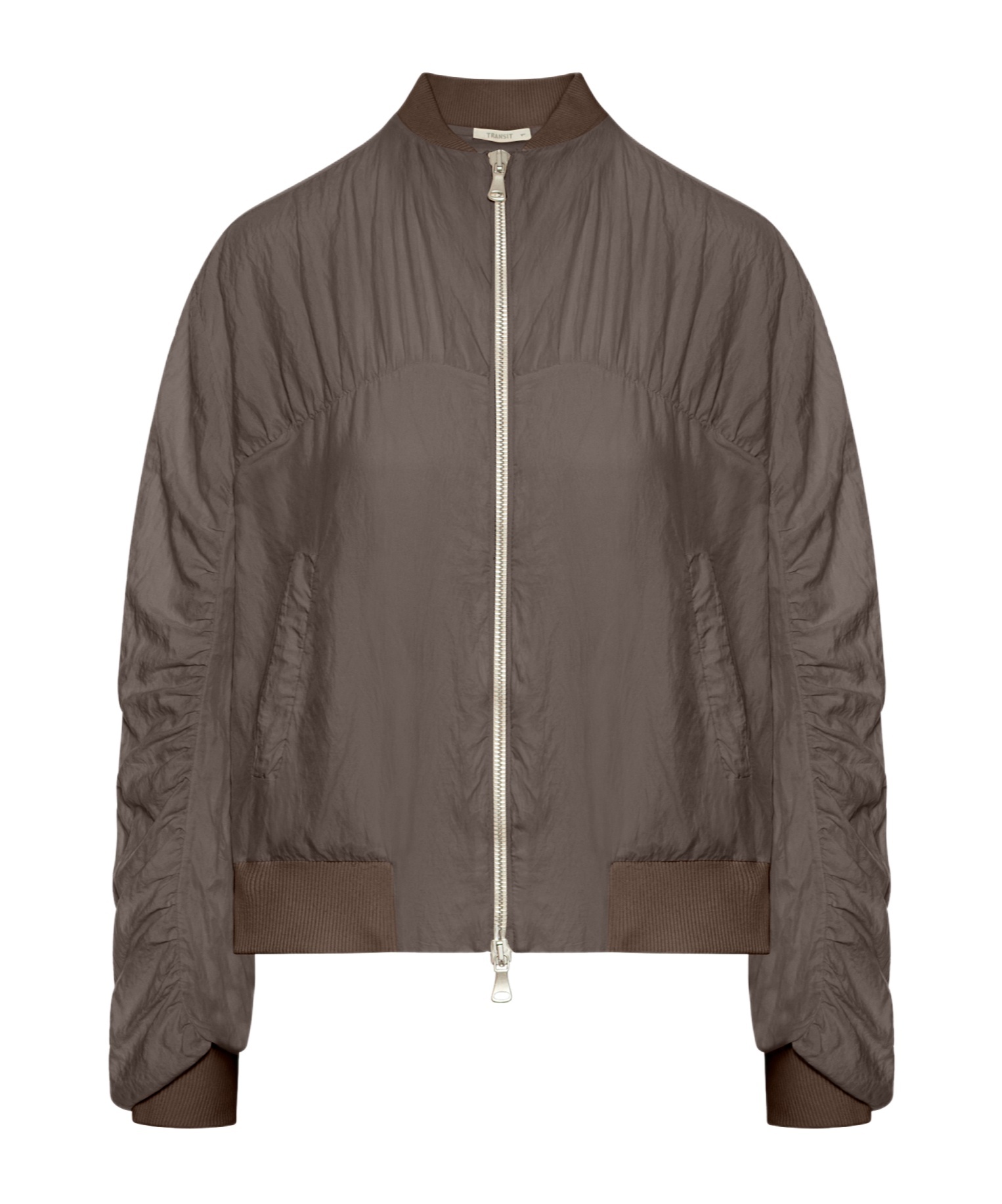 Transit Silk Blend Blouson In Brown