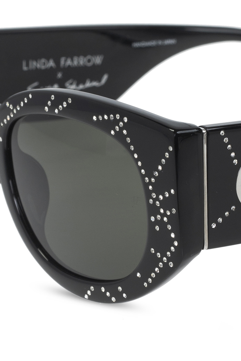 Linda Farrow X Sara Shakeel Debbie Rectangle Framed Sunglasses In Black