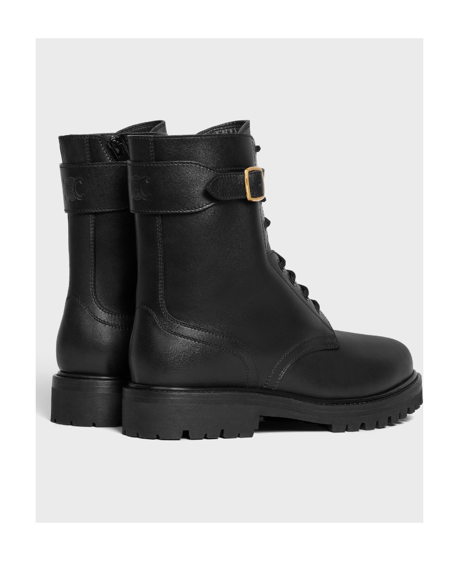 Celine Round-headed Short Boots In Black