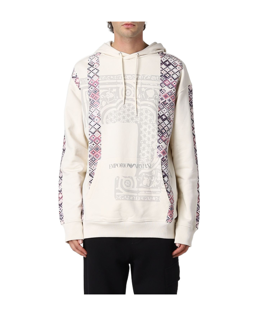 Emporio Armani Logo-print Pullover Hoodie In White
