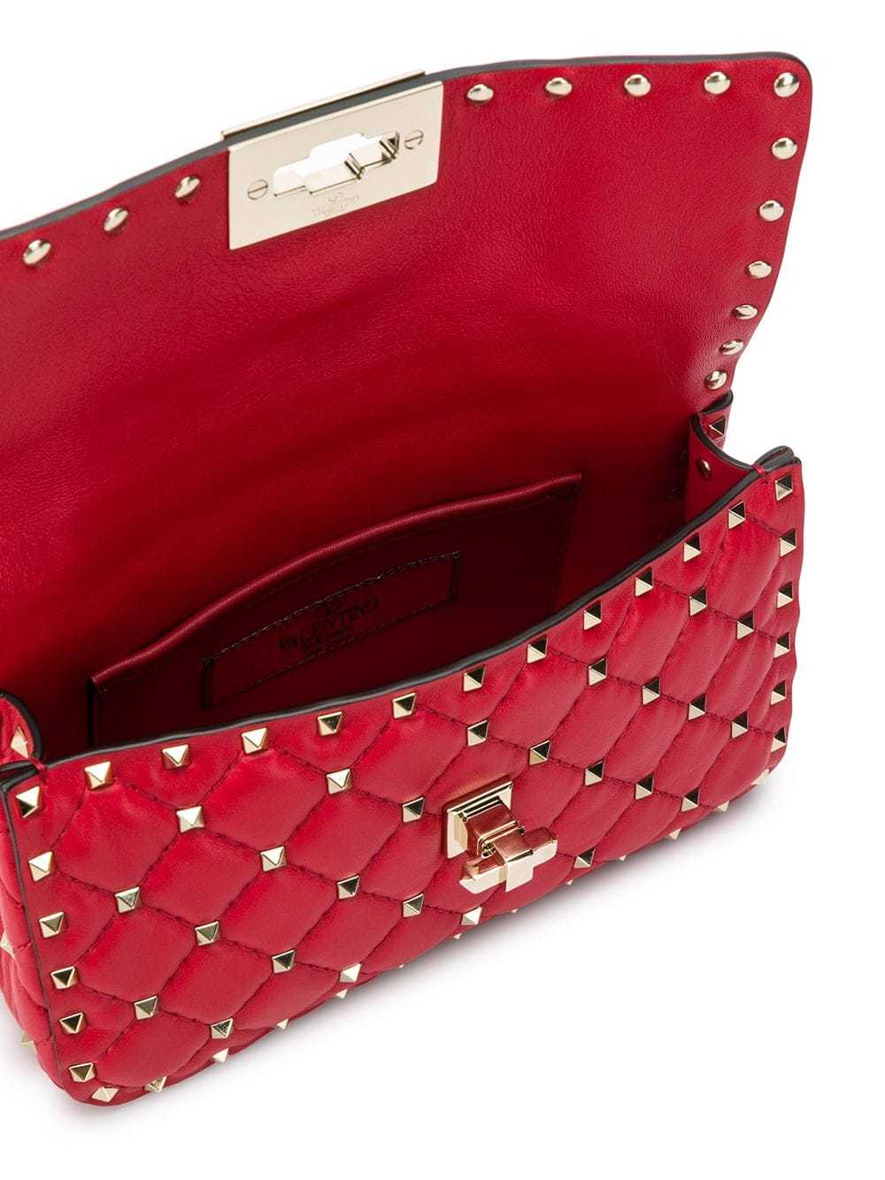 Valentino Rockstud Spike Small Leather Shoulder Bag In Red