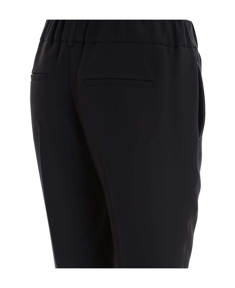 Brunello Cucinelli Elasticated Waist Cropped Trousers In Black