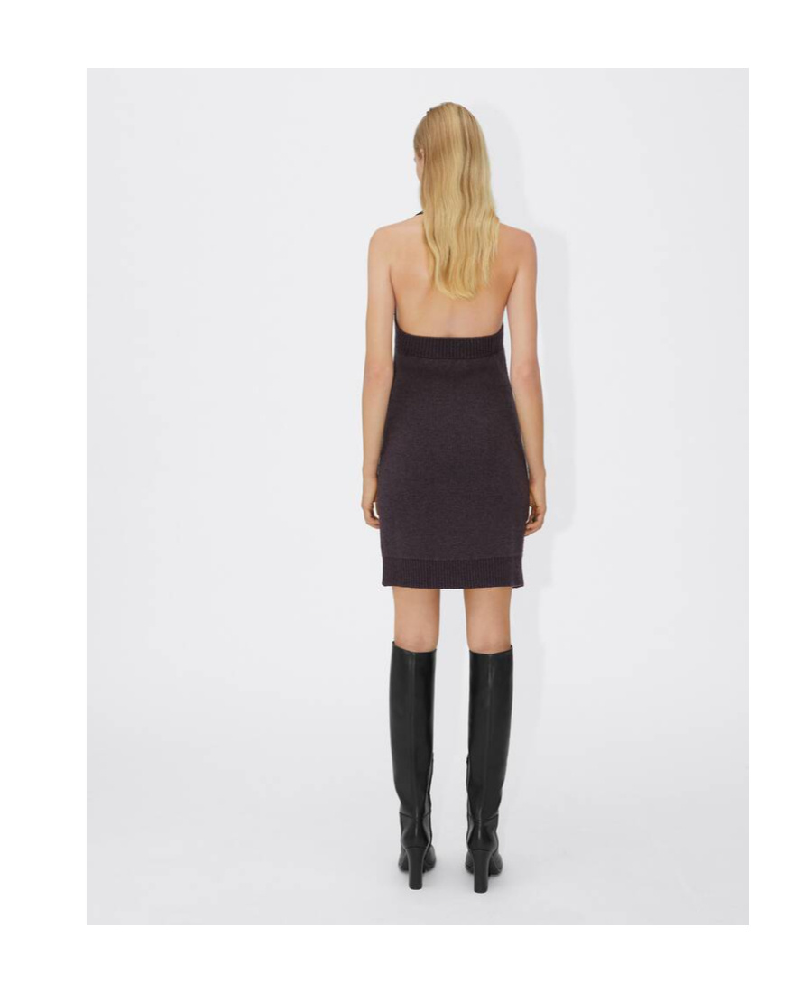 Bottega Veneta Wool Mini Dress W/ Scarf In Black