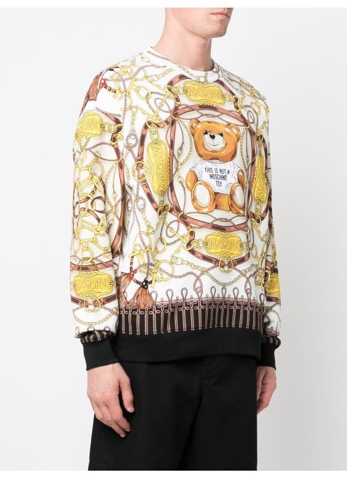 Moschino Logo Crew-neck Sweatshirt In Multicolor