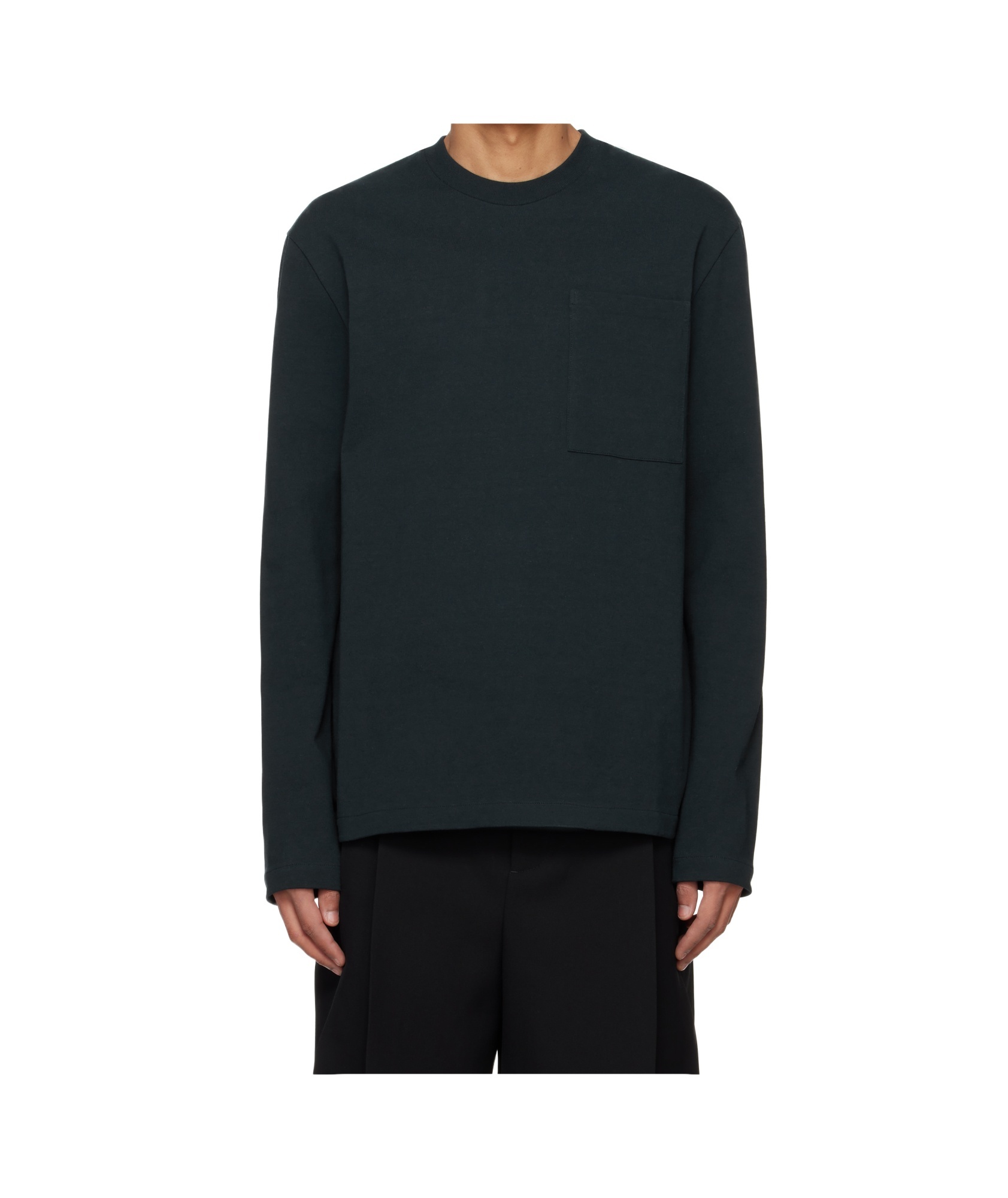 Jil Sander Navy Logo Flag Long Sleeve T-shirt In Black
