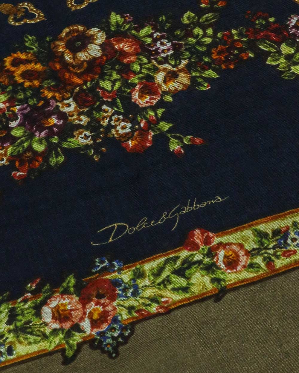 Dolce & Gabbana Printed Scarf In Green
