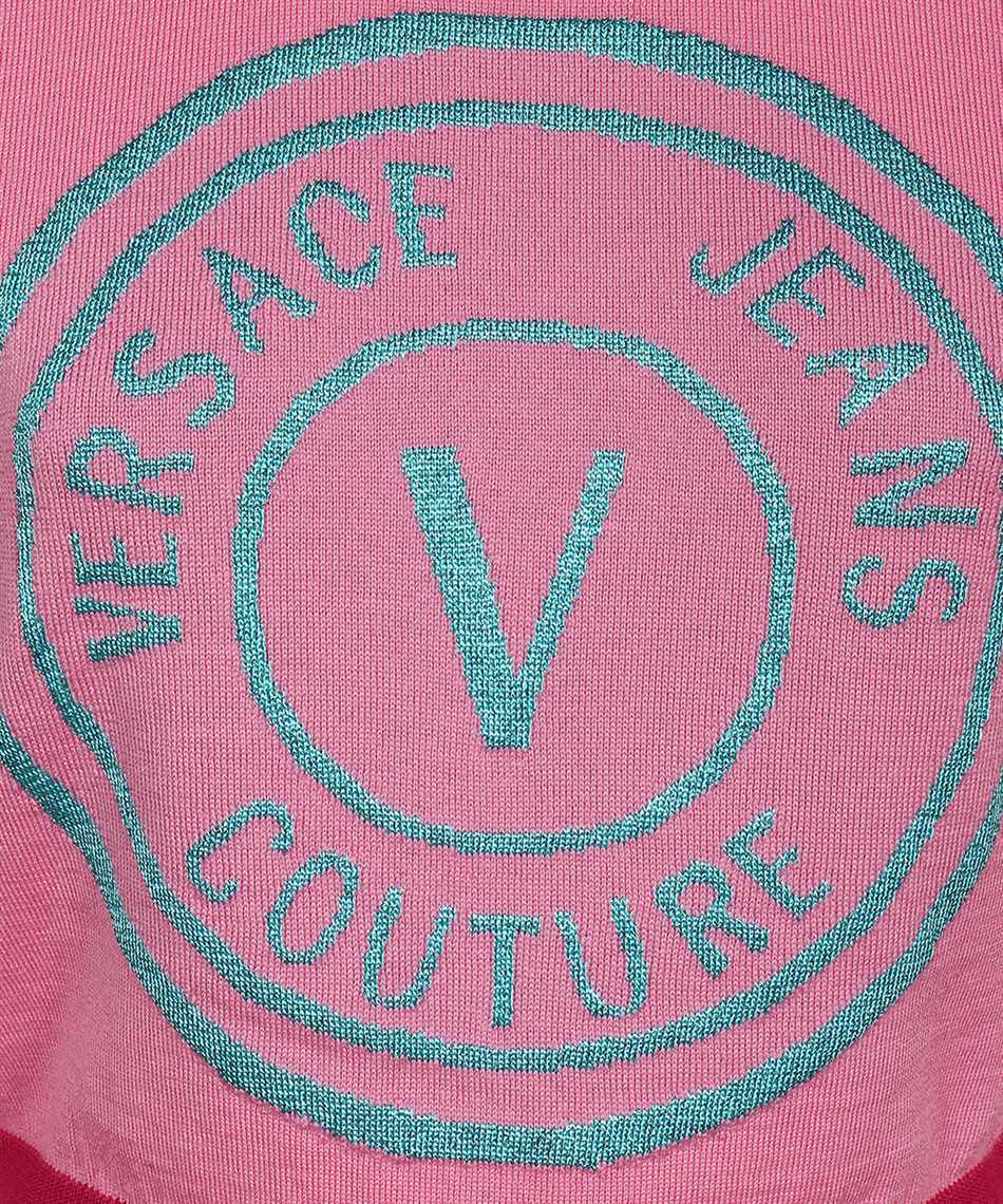 Versace Jeans Logo Knitted Pullover In Pink