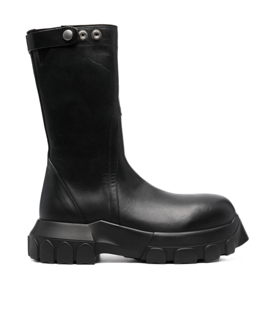 Rick Owens Calf-length Leather Boots In Black