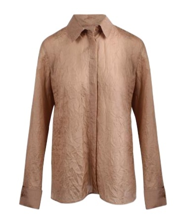 Max Mara Button-up Long-sleeved Shirt In Brown