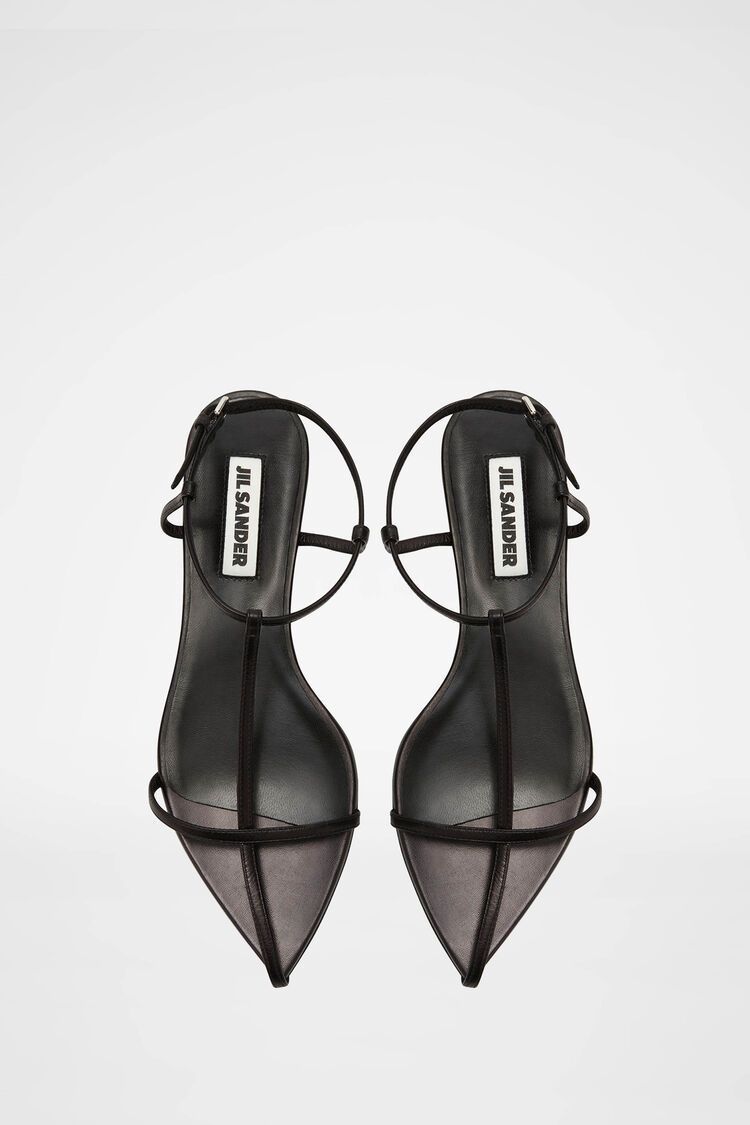 Shop Jil Sander Flat Sandals In Black