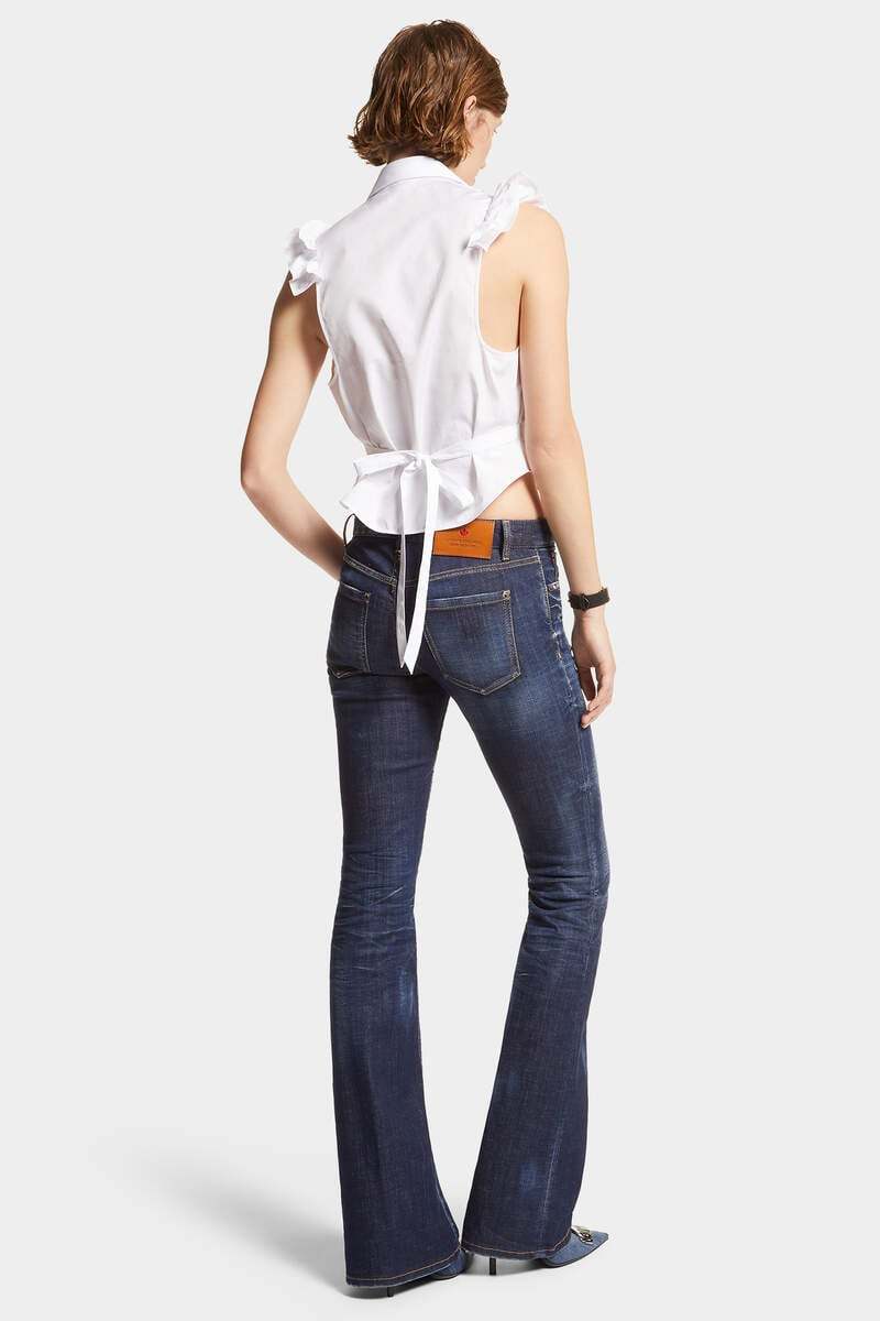 Dsquared2 Medium Rise Denim Flared Jeans In Black