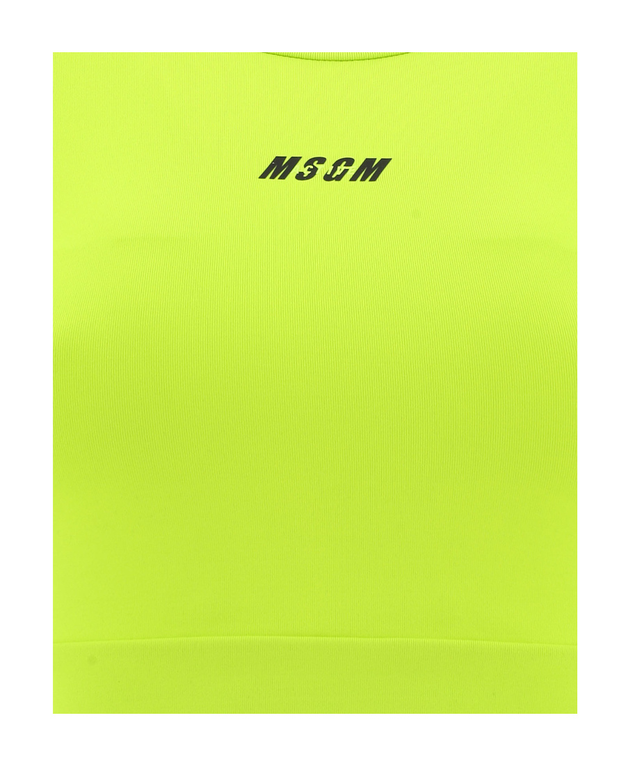 Msgm Long Sleeved T-shirt In Yellow