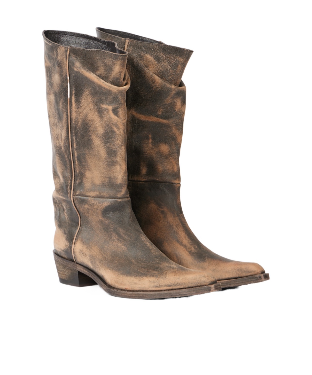 Khaite Clive 25 Leather Boots In Multi