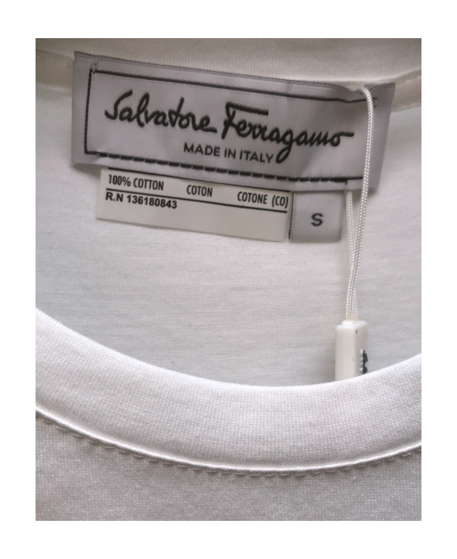 Ferragamo Logo Short-sleeved T-shirt In White
