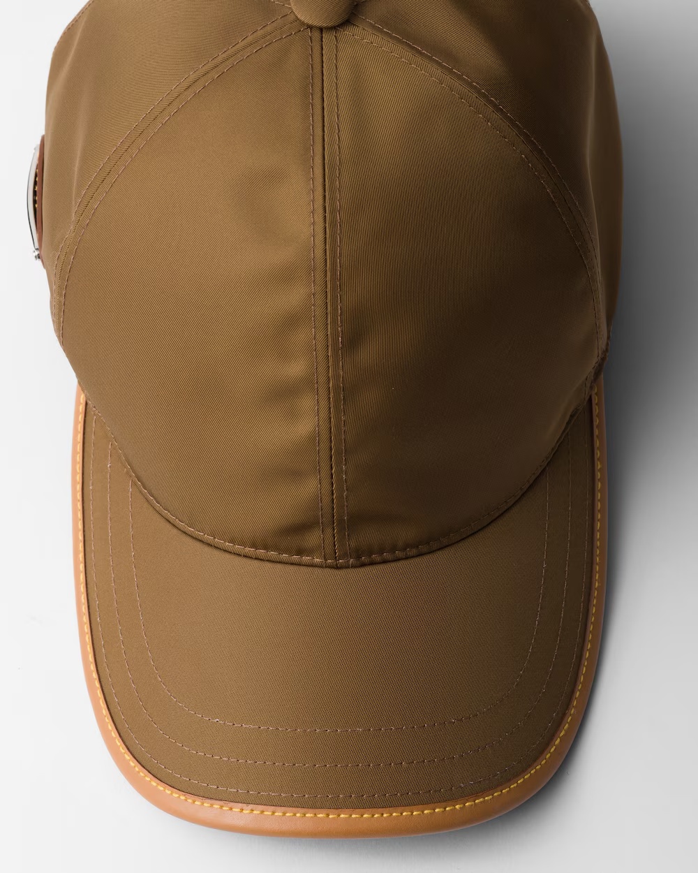 Prada Mens Brown Re-nylon Brand-plaque Recycled-nylon Baseball Cap In Brown