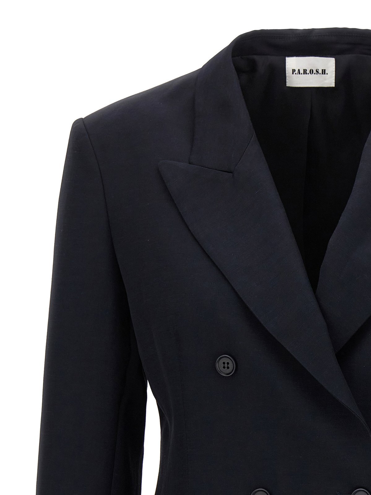 Shop P.a.r.o.s.h Peak-lapels Double-breasted Blazer In Black