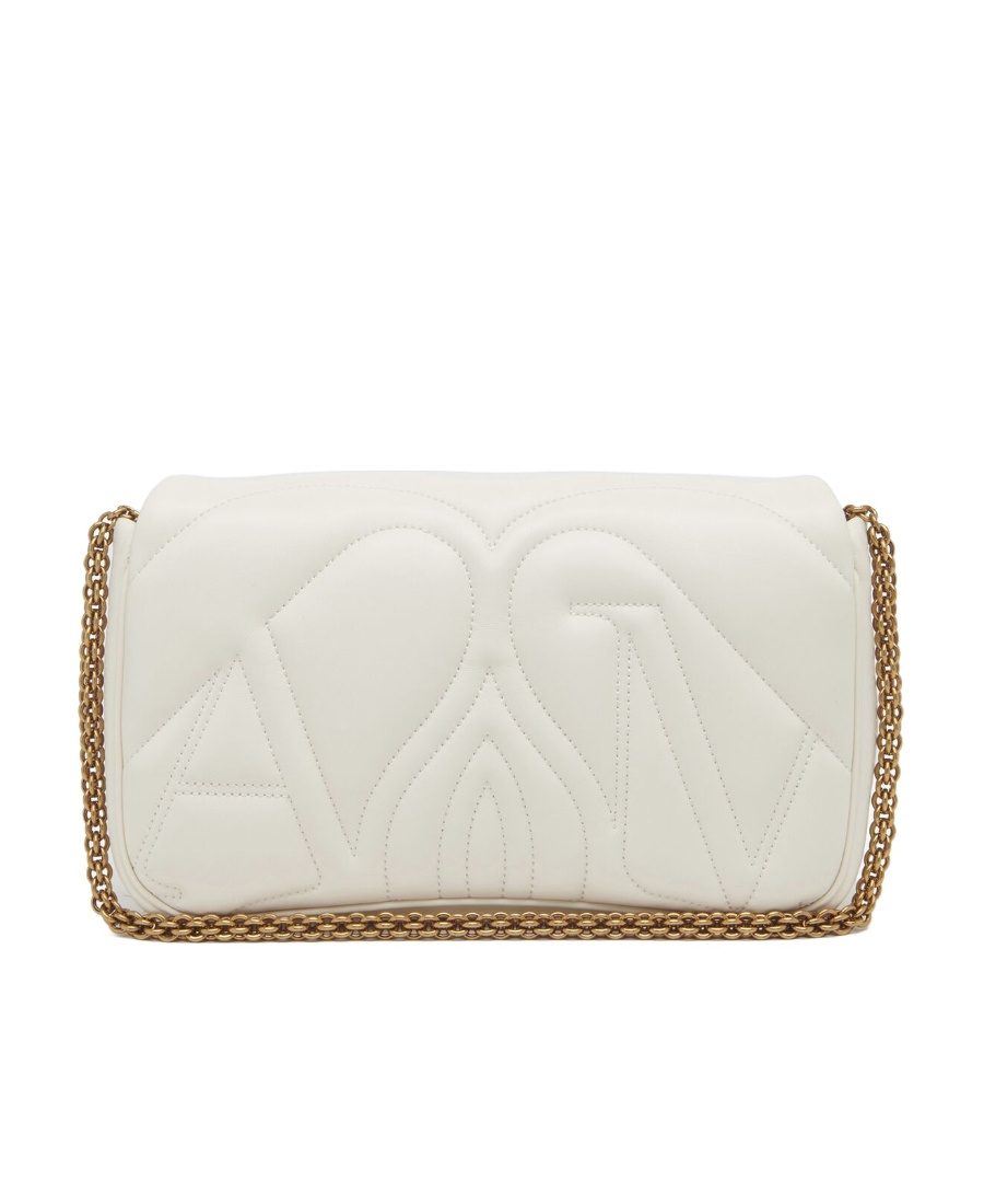 Alexander Mcqueen Small The Seal Shoulder Bag In White