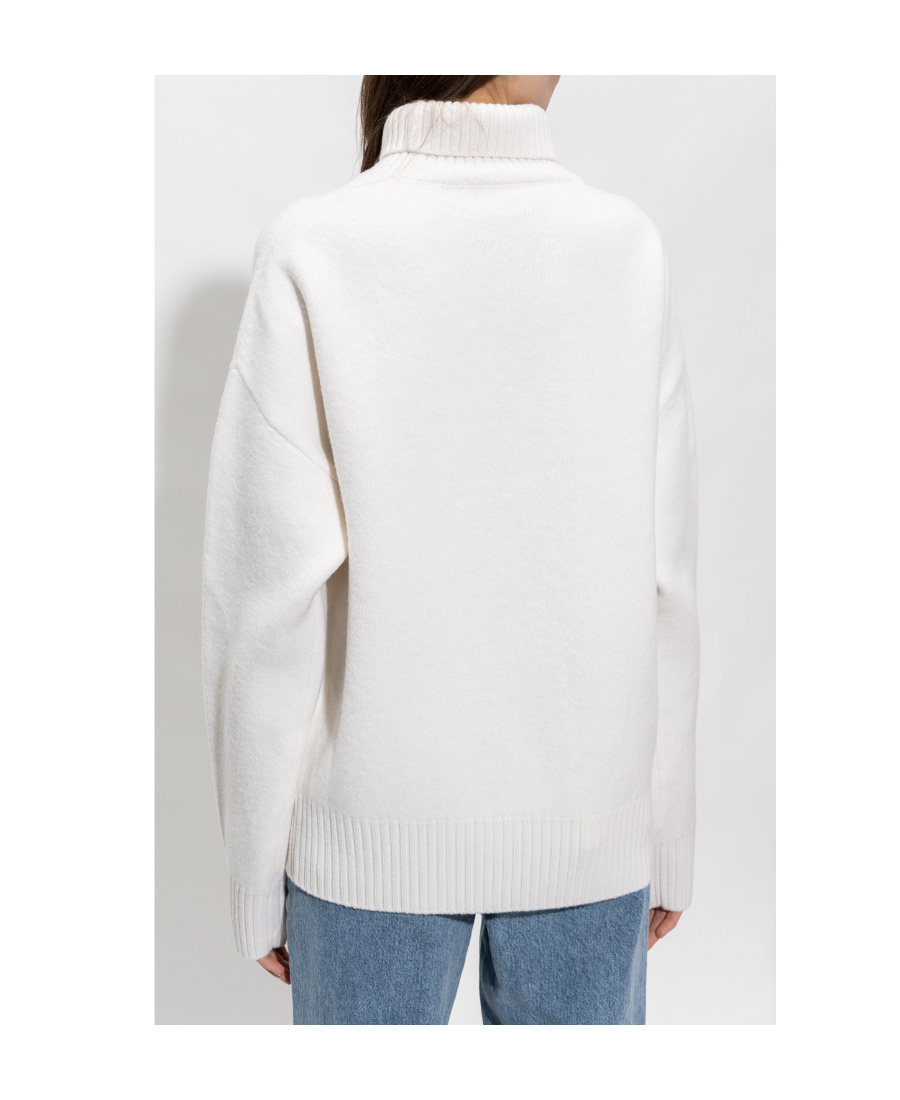 Ami Alexandre Mattiussi Ami De Coeur Roll-neck Wool Jumper In White