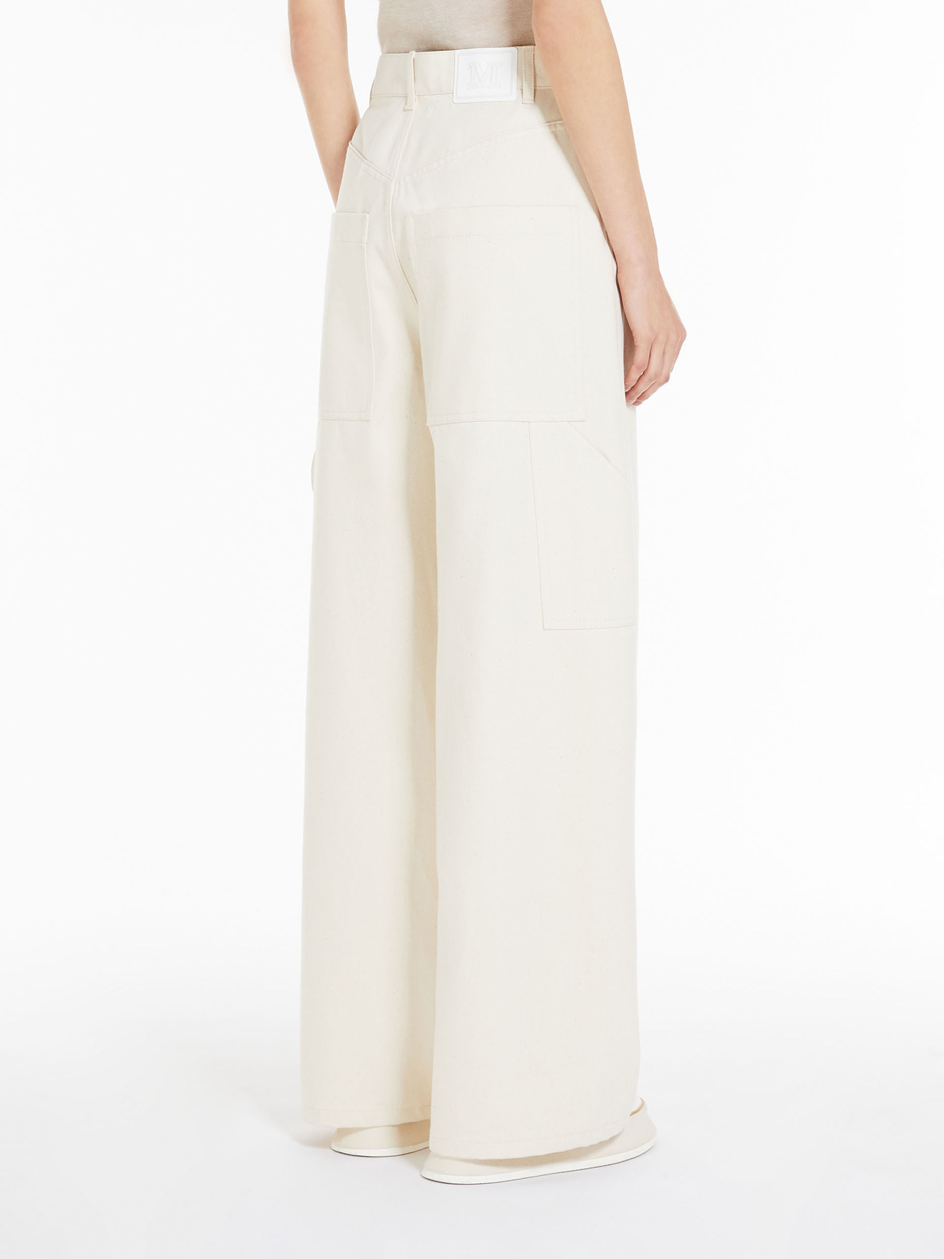 Max Mara Casual Pants With Logo Affixed In White