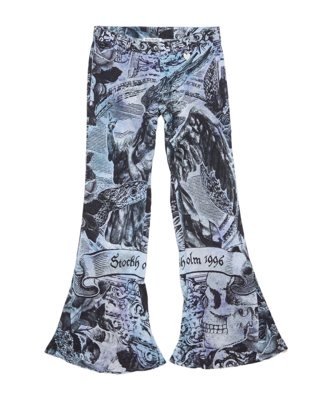 Acne Studios Printed Trousers In Blue