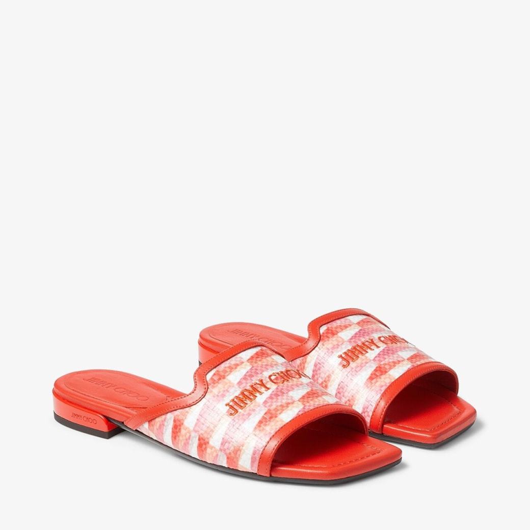 Jimmy Choo Nako Logo Flat Slide Sandals
