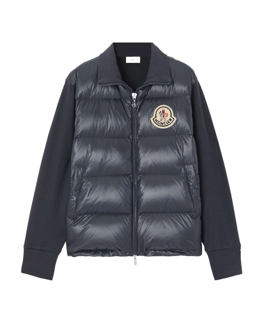 Moncler Stitched Quilted Down Jacket In Black