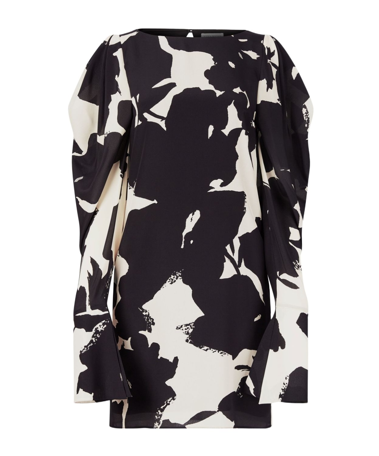 Nina Ricci Boat Neck Silk Twill Shift Dress In Black