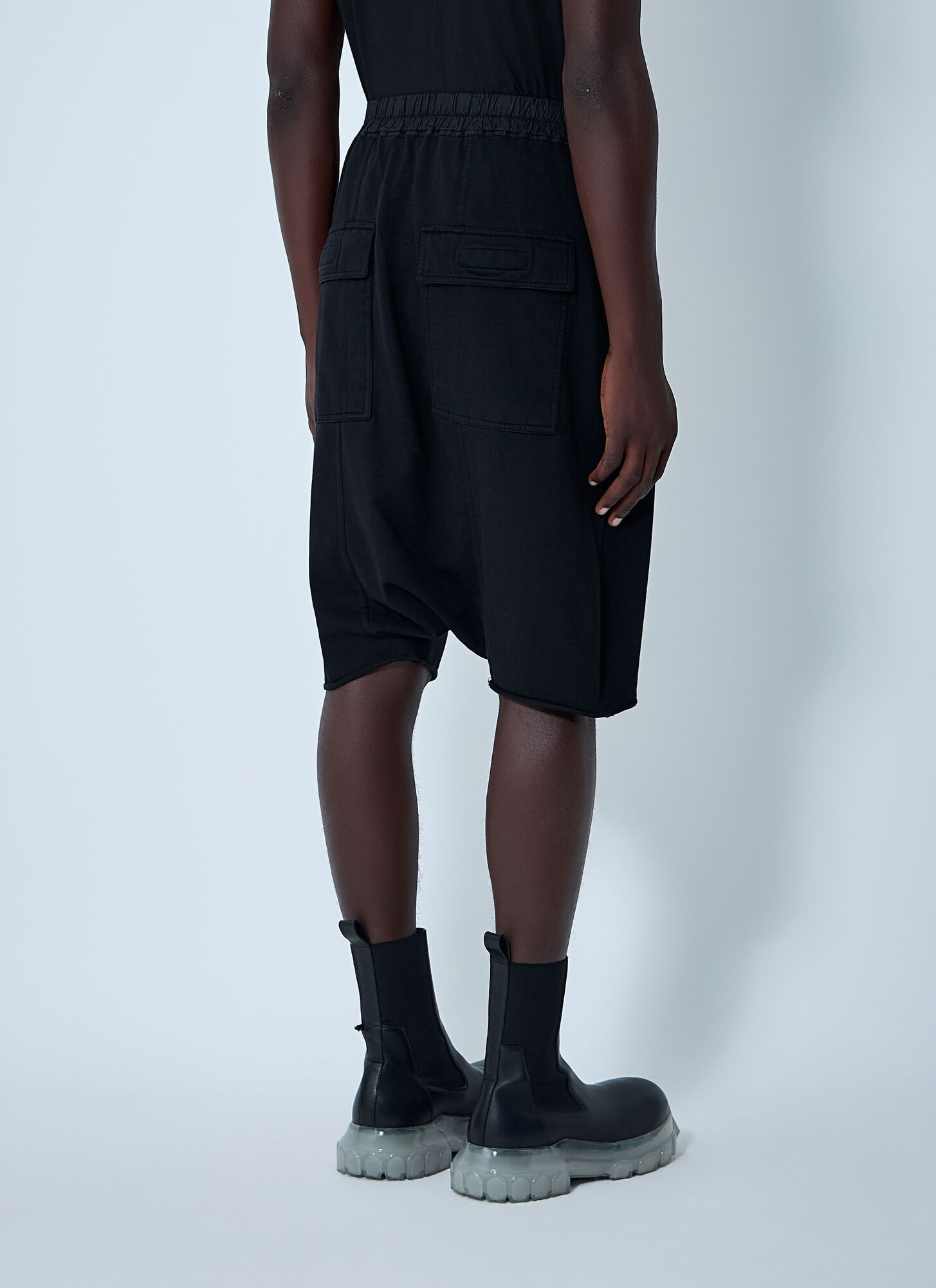 Rick Owens Drkshdw Drawstring Pod Track Shorts In Black