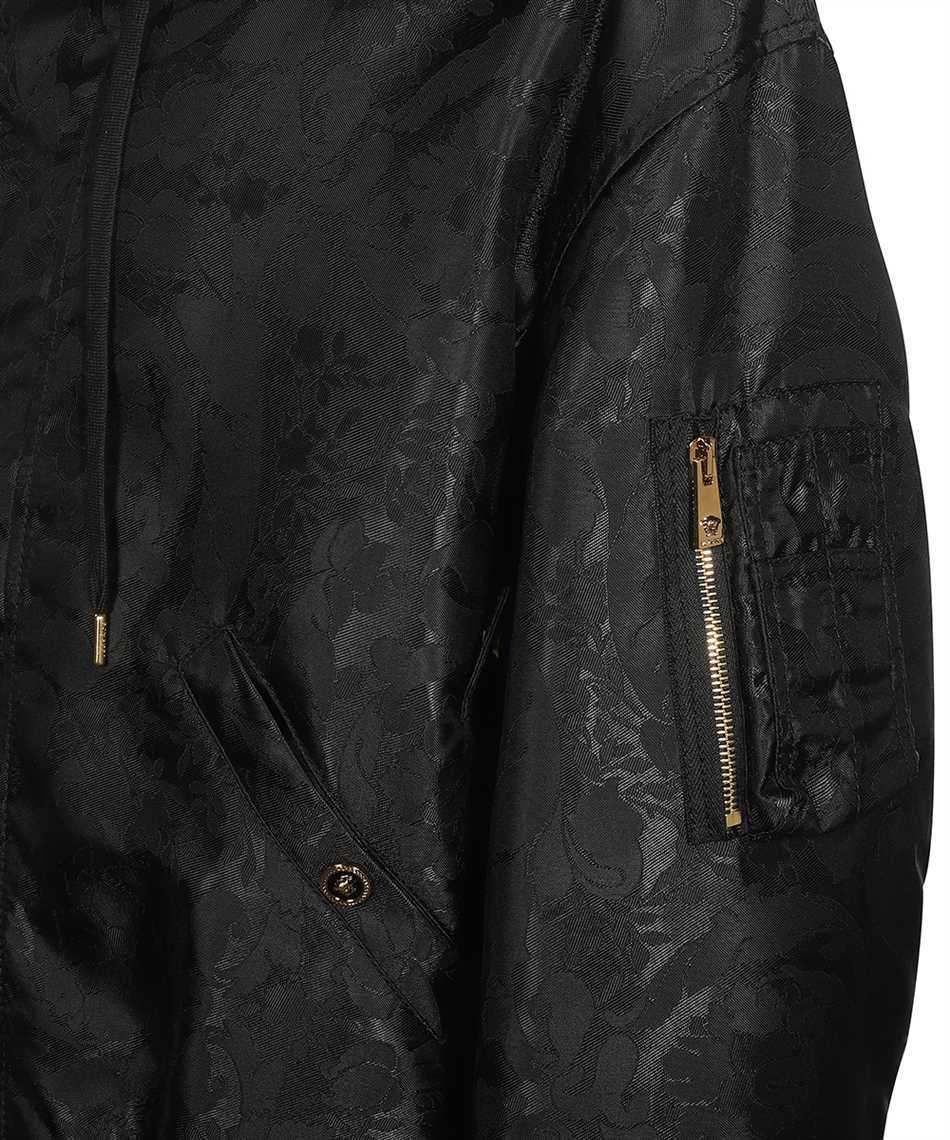 Versace Baroque-print Shearling-lined Jacket In Black