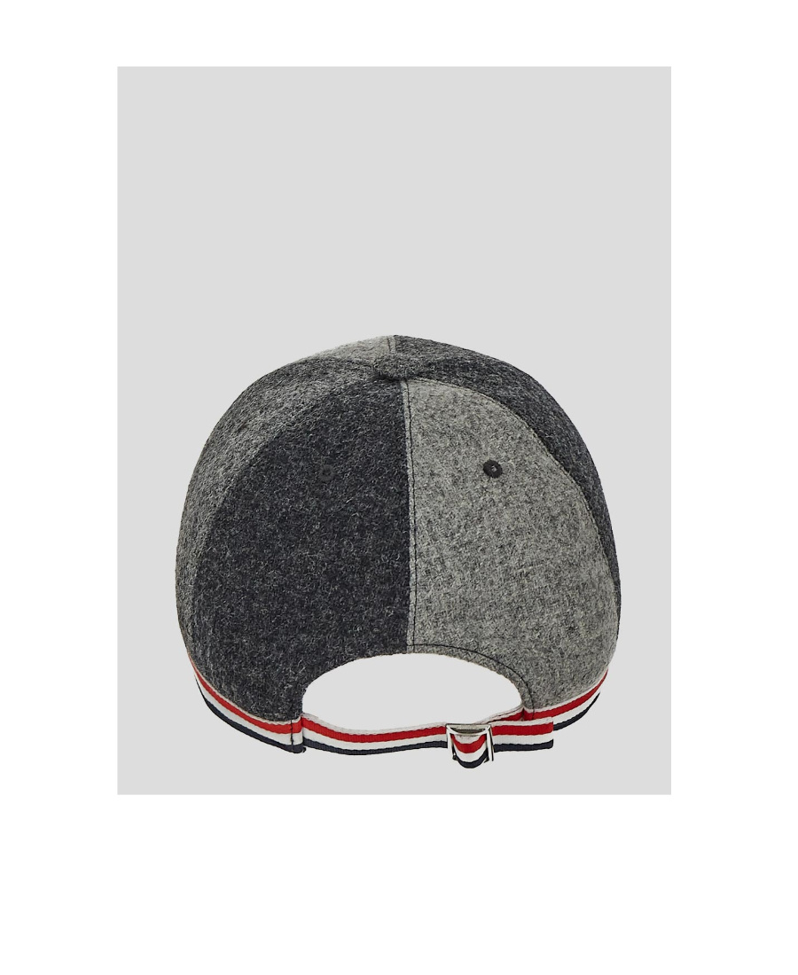 THOM BROWNE WOOL SPLICED BASEBALL CAP