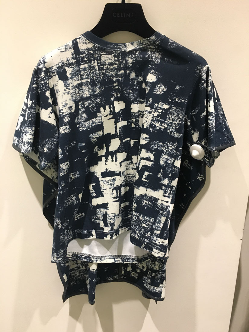 Celine Cotton Printed T-shirt In Blue