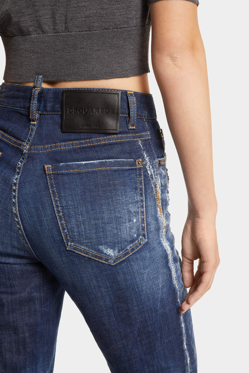 Dsquared2 Distressed Straight-leg Jeans In Blue