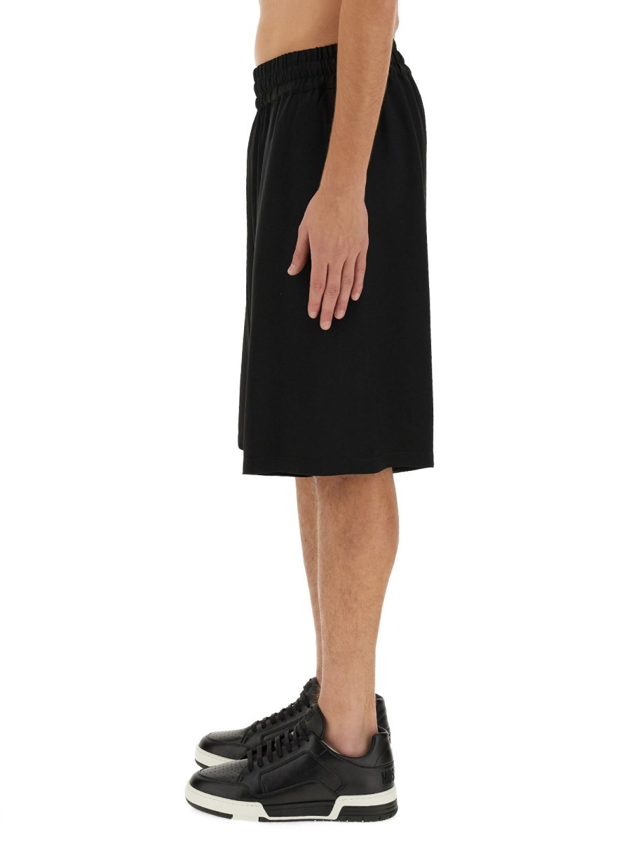 Moschino Bermuda With Logo In Black