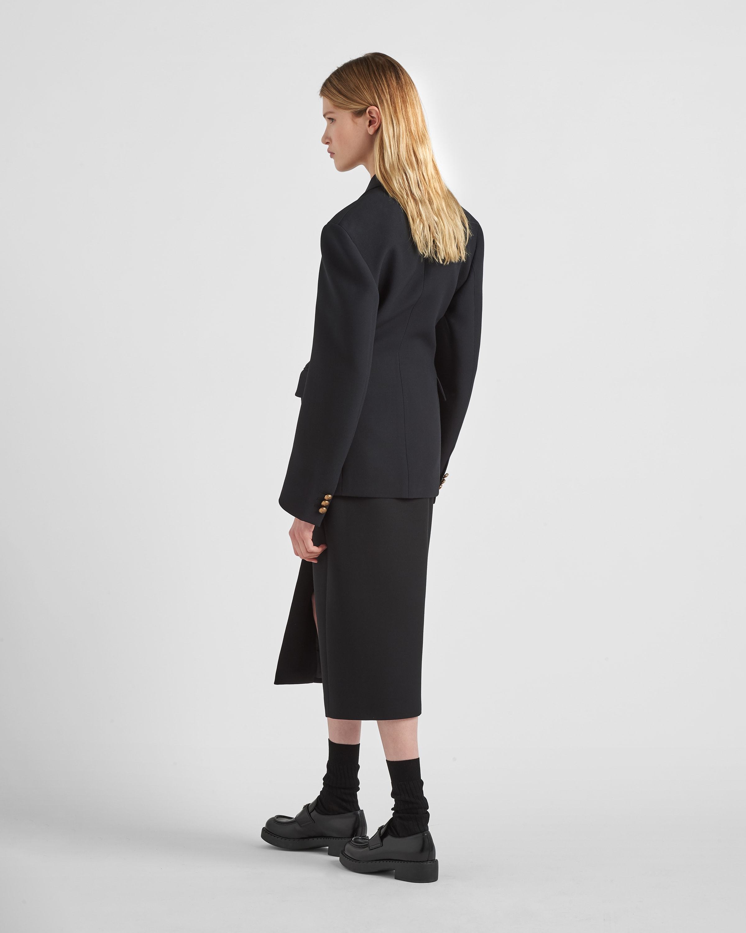 Prada Wool Double-breasted Suit Jacket In Black