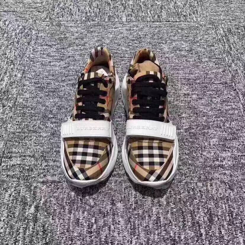 Shop Burberry Vintage Check Low-top Sneakers In Brown