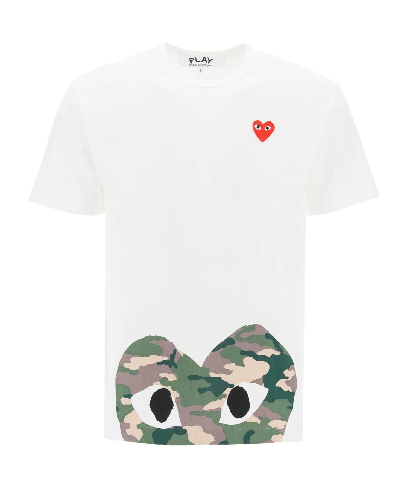 Comme Des Garçons Play Comme Des Garcons Play Camouflage Edge Heart Kawakubo Rei Short Sleeve White