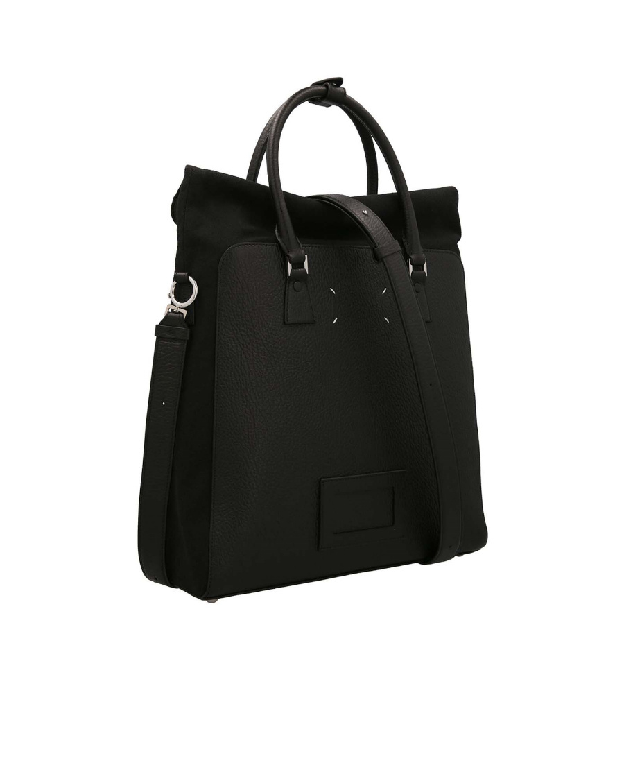 Maison Margiela 5ac Daily Vertical Leather Backpack In Black