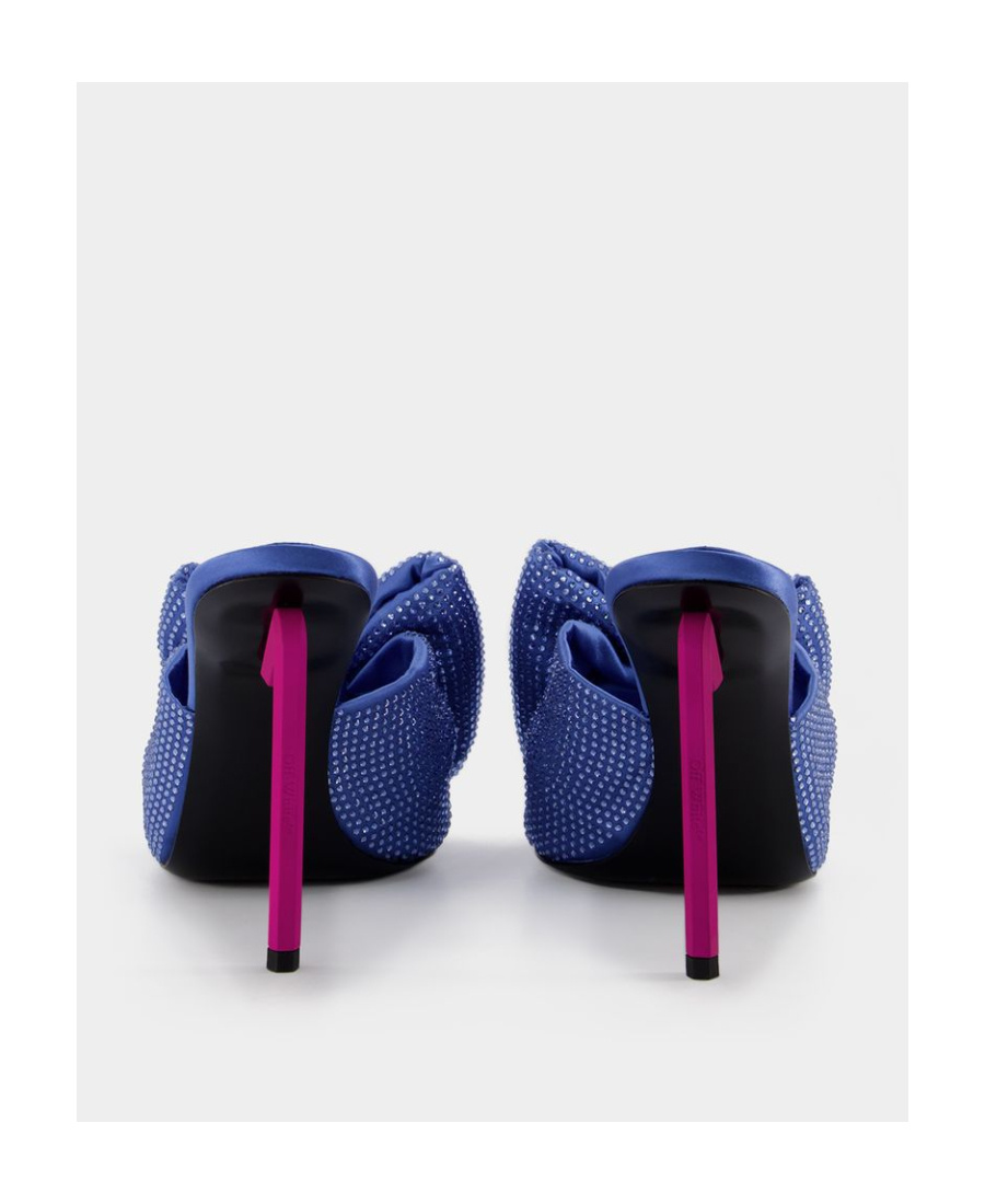 Off-white Allen Bow Strass Pop Mules In Blue/pink In Blue